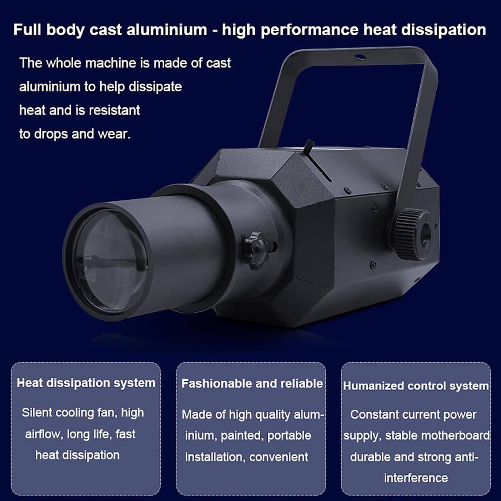 Luce per immagini a LED, faretto da palcoscenico, luce di tracciamento per studio di danza da 30 W/60 W, apertura/nitidezza regolabili, per luce di tracciamento di personaggi, cantanti, presentatori