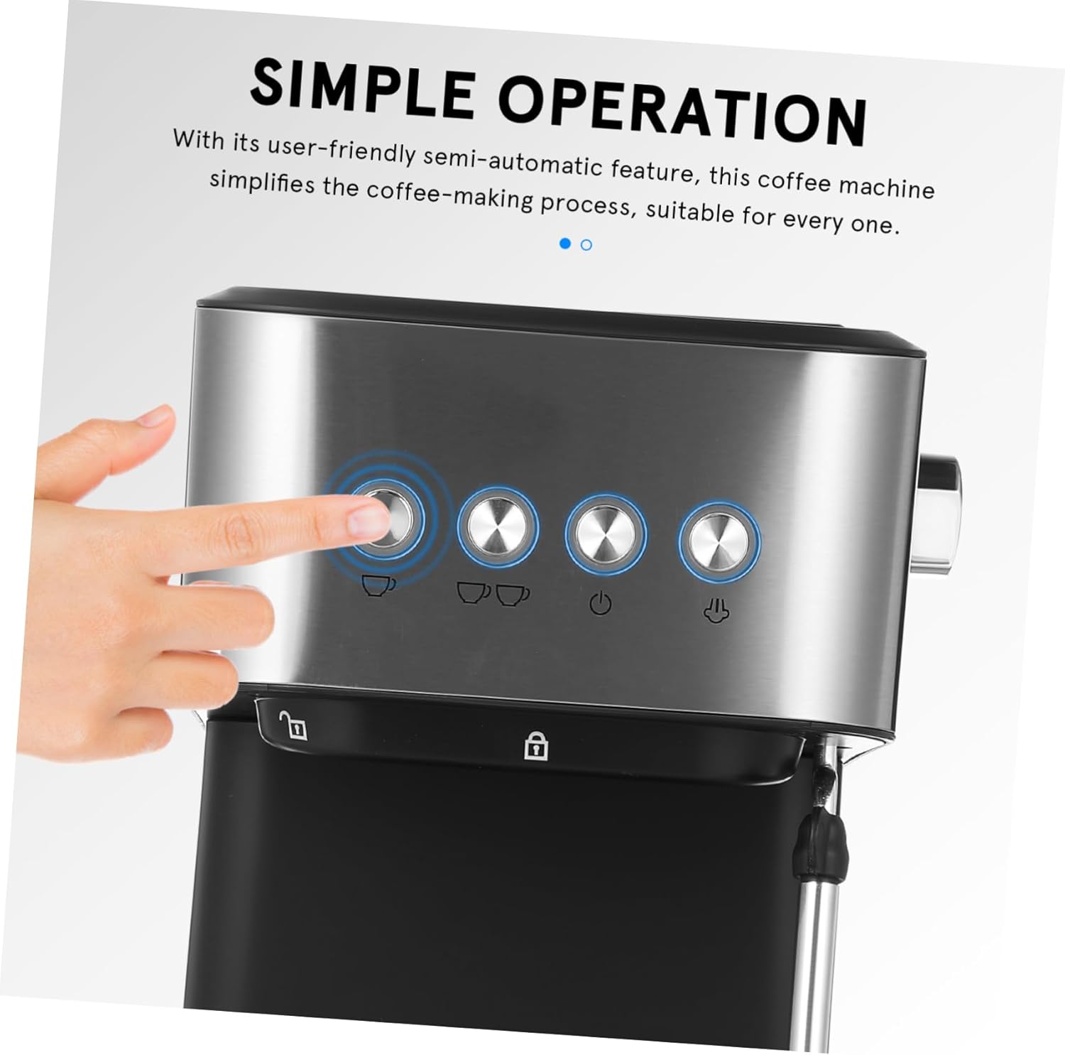 Semi Automatic Espresso -pressure Extraction Machine Milk Frother Us Plug for Home