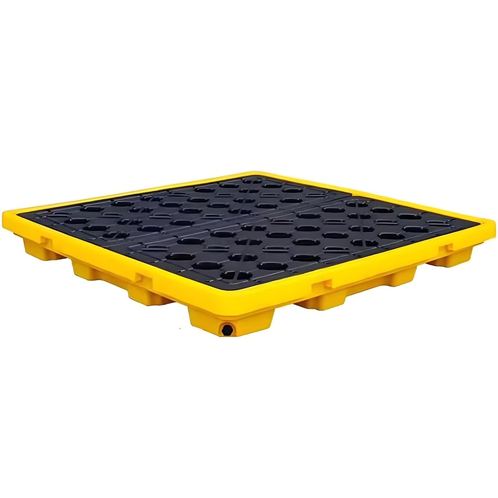 Pallet di contenimento in polietilene, Vassoio a Tenuta stagna per fusti di Olio e Serbatoi IBC, capacità di carico 50-4000 kg, 120 x 120 x 18 cm
