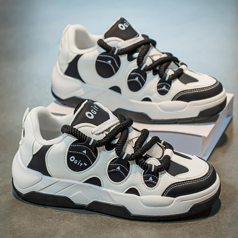 Men's Fashion Street Style Thick Soled Skateboard Shoes, Comfortable Non-Slip Durable Lace-up Sneakers, Suitable for Men's Outdoor Activities for All Seasons Shoes Size 6.5-102