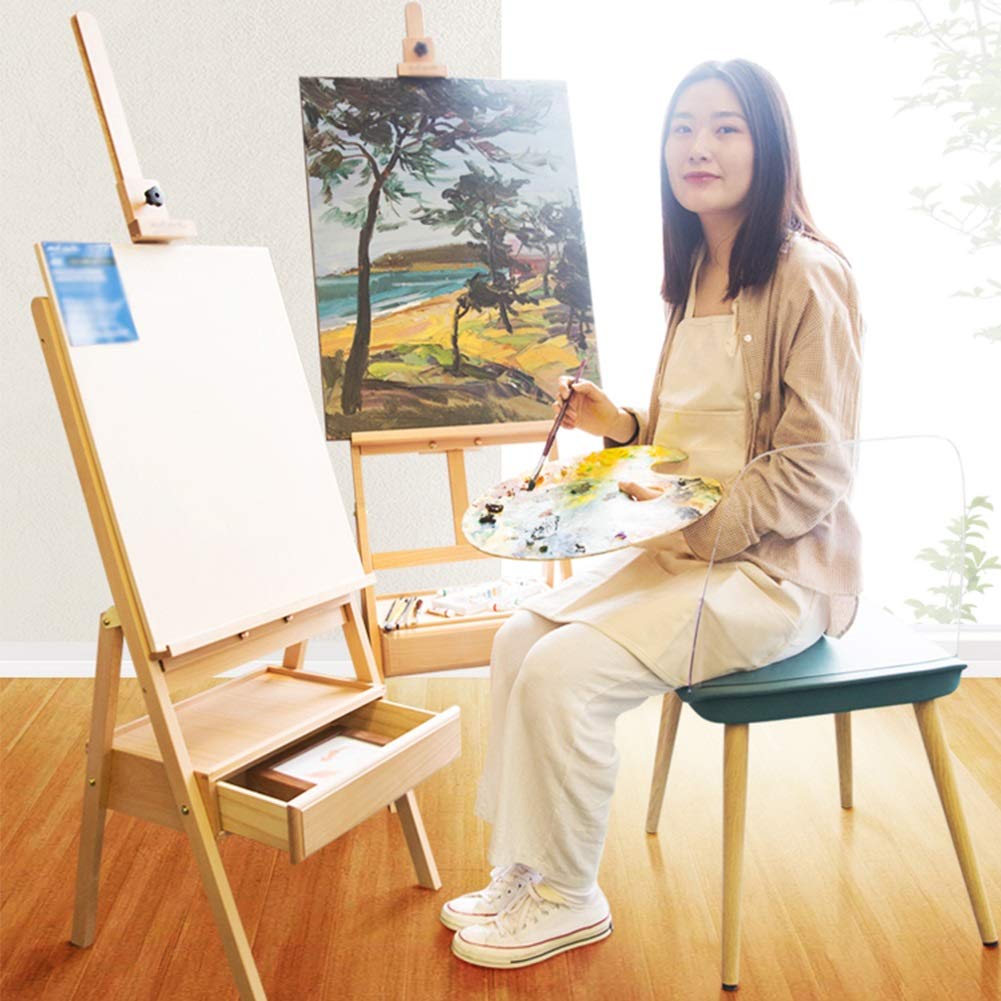 Studio Arts Craft Artist ekspozycyjna sztaluga półka do przechowywania sztalugi na talerze tablica (sztaluga + stołek)