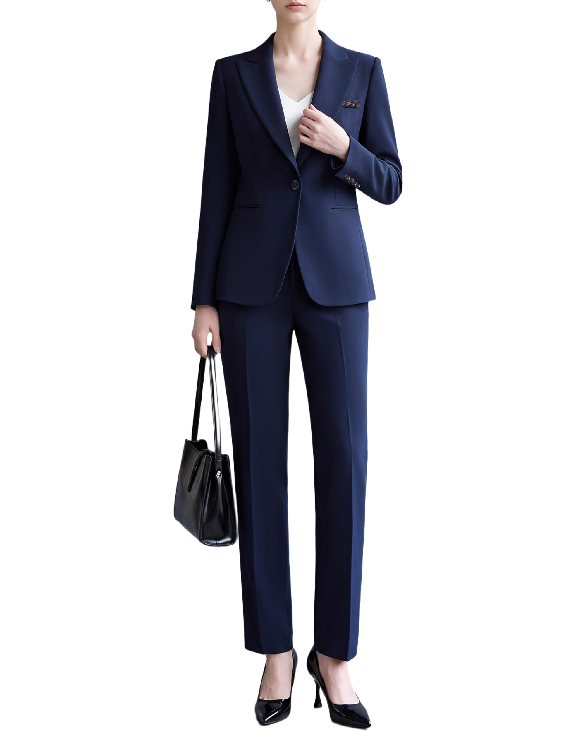 Photo 1 of ResChic Women's Navy Blue 2-Piece Pant Suit Set