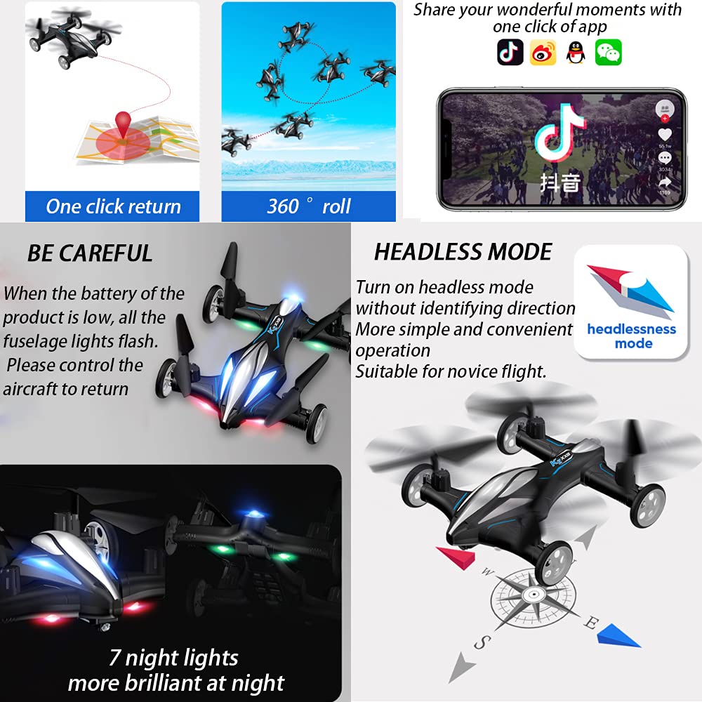 Dron z kamerą HD dla dorosłych, mini łatwy Quadcopter GPS dla początkujących z 20 min czas lotu 2,4 GHz Transmisja gestu selfie wysokość trzymać automatyczny powrót do domu, aplikacja sterowana