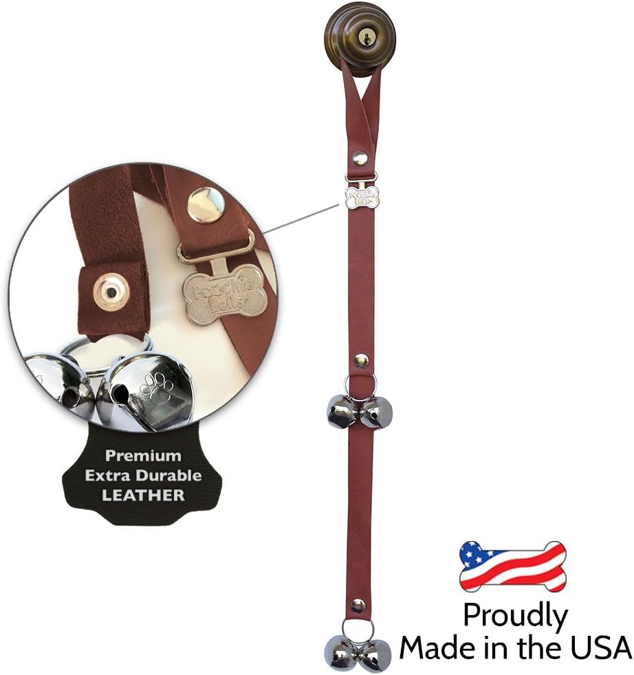 PoochieBells Potty Training Bells - Saddle Brown Leather