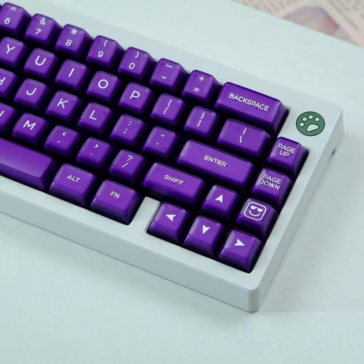 Sumgsn 142 Keys PBT Doubleshot Transluent Keycaps Purple SA Profile Keycaps Set Fit for 61/64/87/104/108 Cherry Mx Switches Mechanical Keyboard