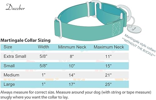 Miniatura 2 de Dazzber Martingale - Collar de perro antiescape, de nailon de alta densidad, duradero, ajustable, cómodo y seguro, collar de entrenamiento