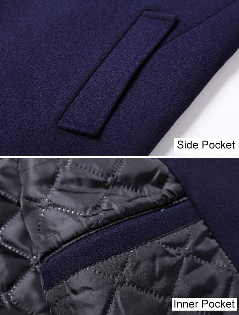 FTCayanz Men's Trench Coat Wool Blend Slim Fit Top Coat Single Breasted Business Overcoat - Image 6