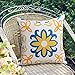 Outdoor Waterproof Throw Pillow Covers Set of 4 Floral Printed and Boho Farmhouse Outdoor Pillow Covers for Patio Funiture Garden 18x18 Inch Yellow