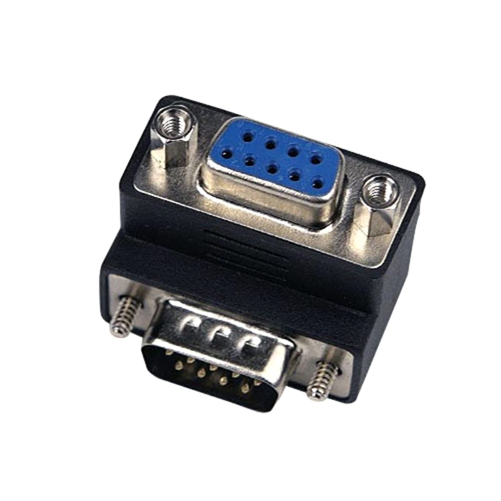 Adaptador convertidor RS232 DB9 macho hembra de ángulo recto DP9 de 90 grados 7