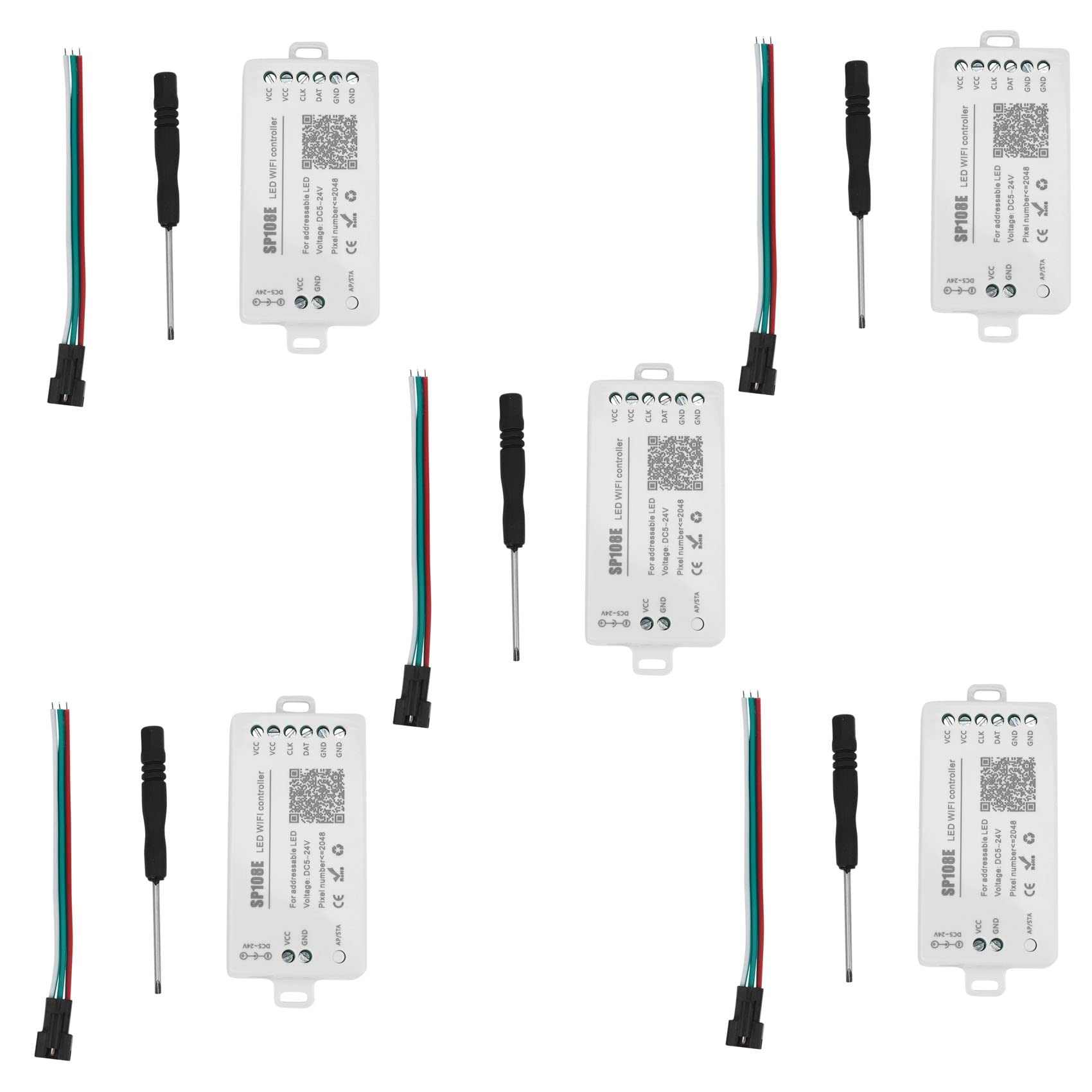 5 x SP108E LED Wifi Magic Controller WS2812B WS2813 taśma LED, inteligentna aplikacja, bezprzewodowe sterowanie