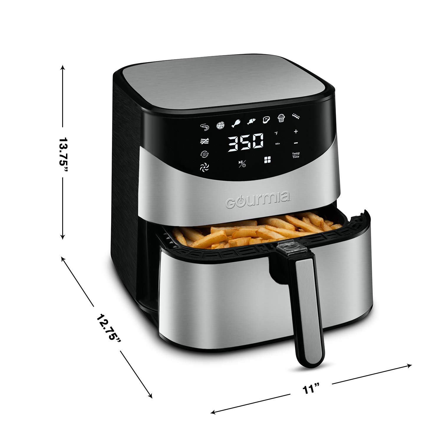 Amazon.com: Gourmia GAF645 Digital Stainless Steel Air Fryer - Oil