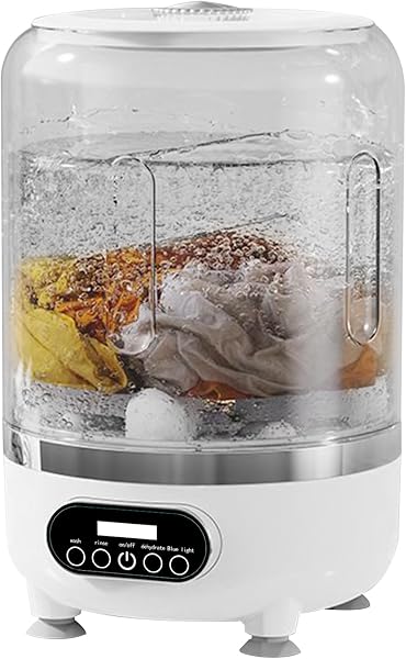 Portable - Mini Laundry Spinner Cordless Rechargeable | 3L Compact Washing Rotary Device with Rotating Basket for Socks, Underwear, - 1