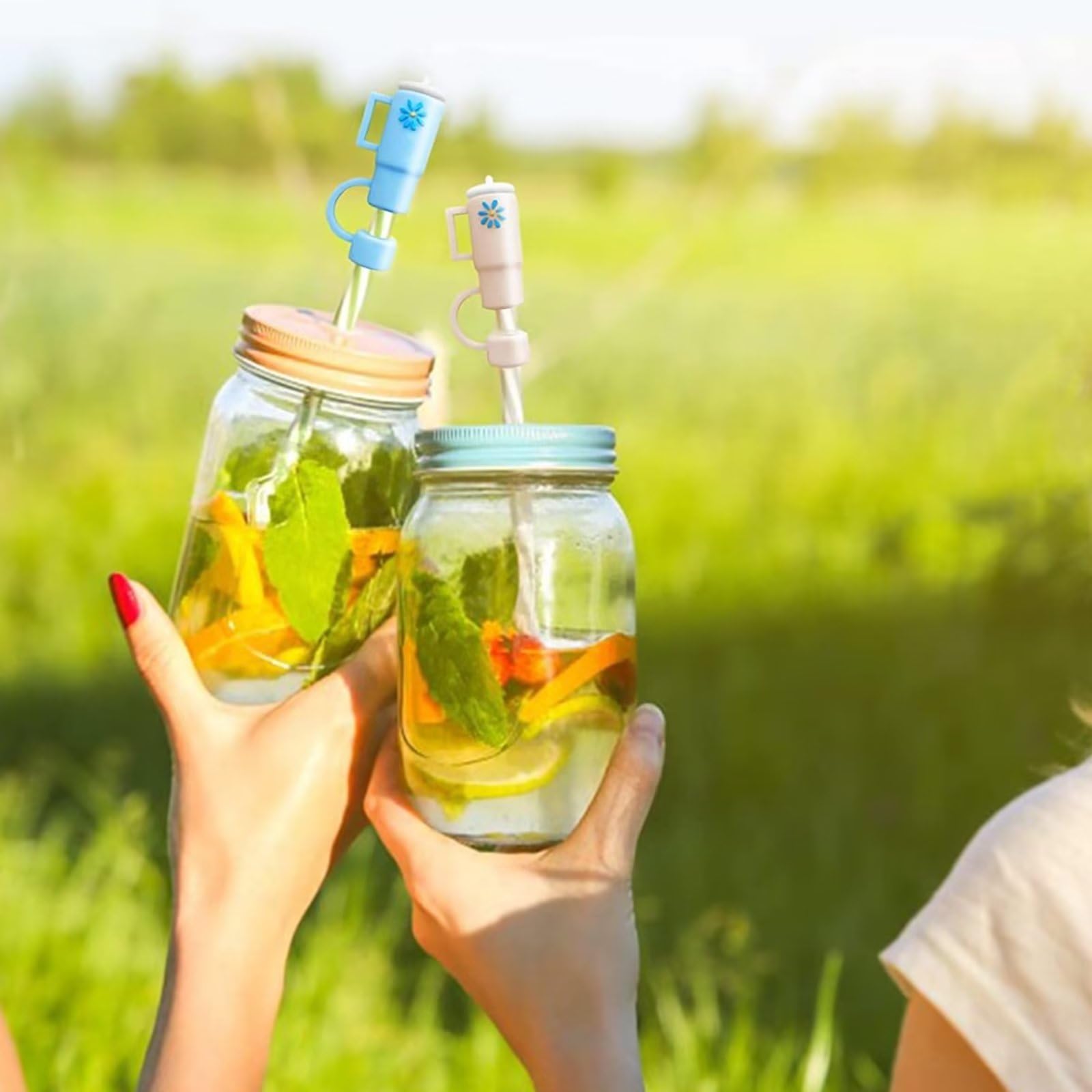 Pqahffowr Lot De 5 Capuchons De Paille En Silicone De Qualité