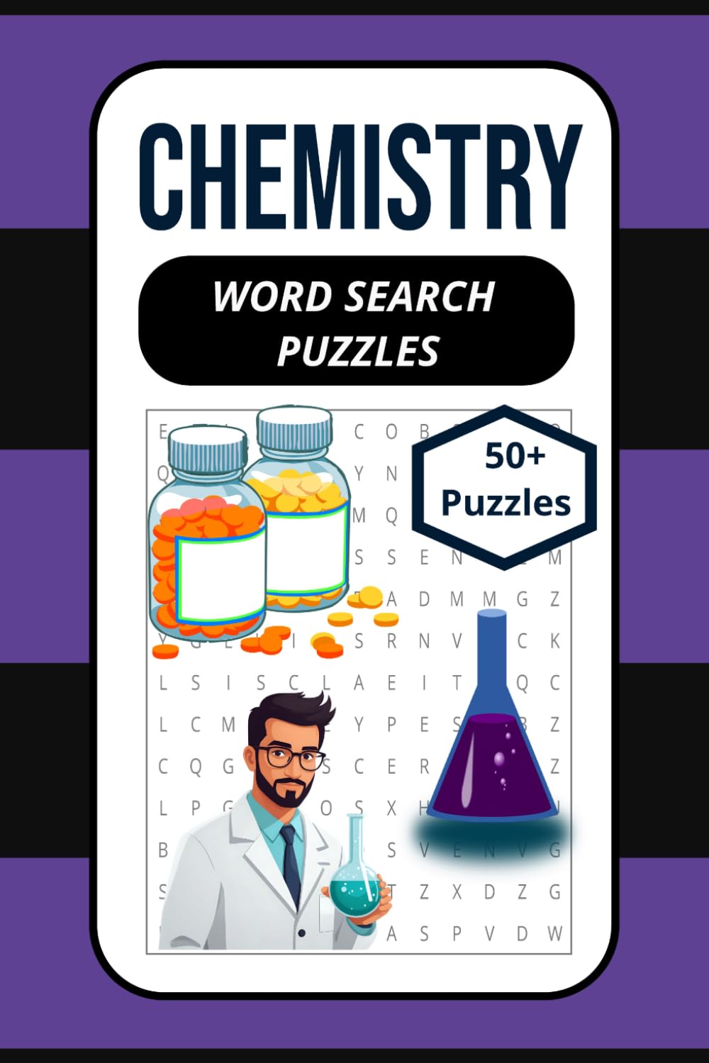 Chemistry Word Search Book: CHEMISTRY WORD SEARCH PUZZLES: Word Search Puzzles with Easy-to-Read Print and All About Elements, Compounds, Reactions ... Gift for Vacations, Holidays, and Relaxation