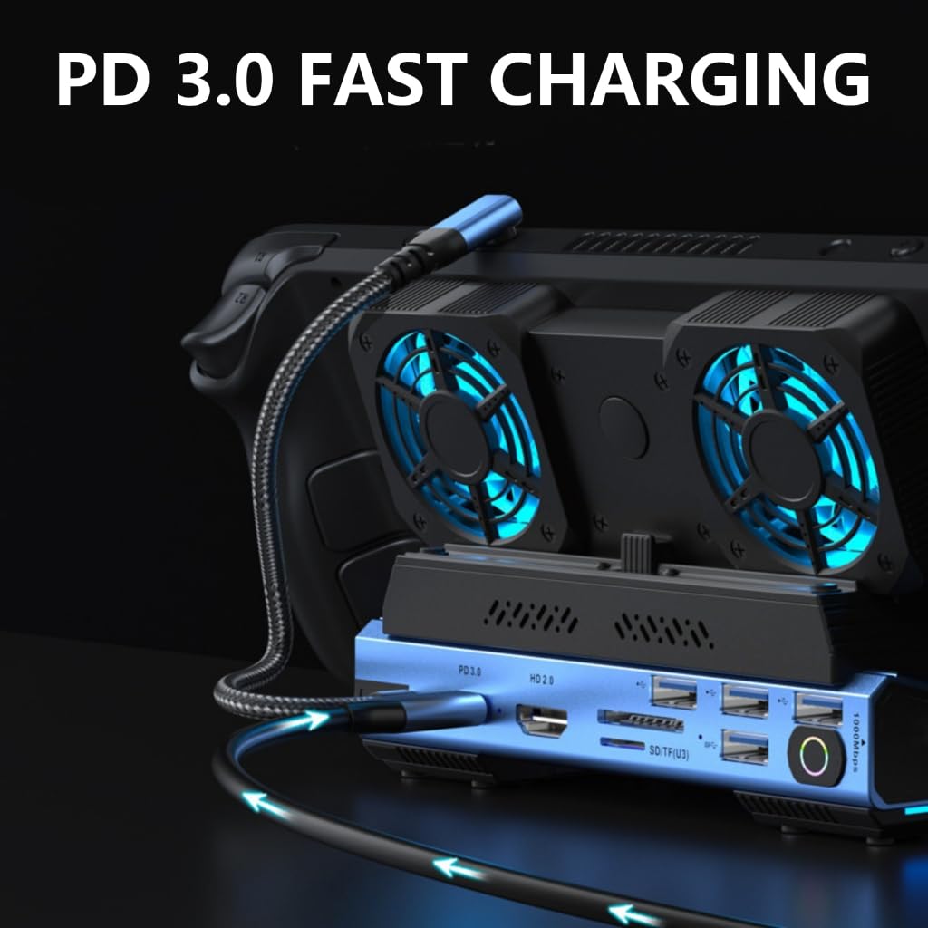 Hub USB Docking Station per console con lettore di schede RJ45 Light Type-C 4K@60Hz