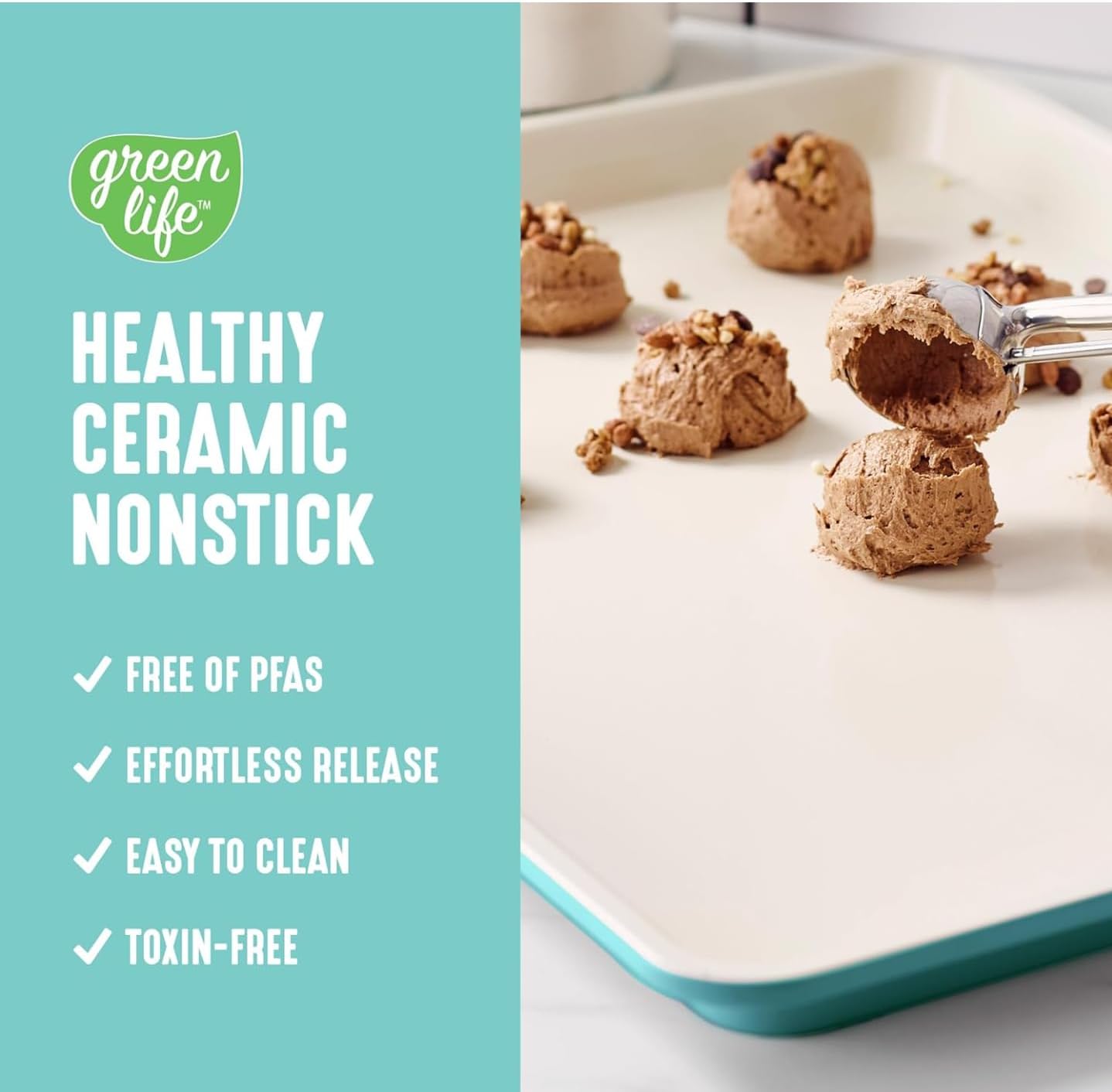 2-Piece Set, 13" x 9" Cookie Sheet by GreenLife