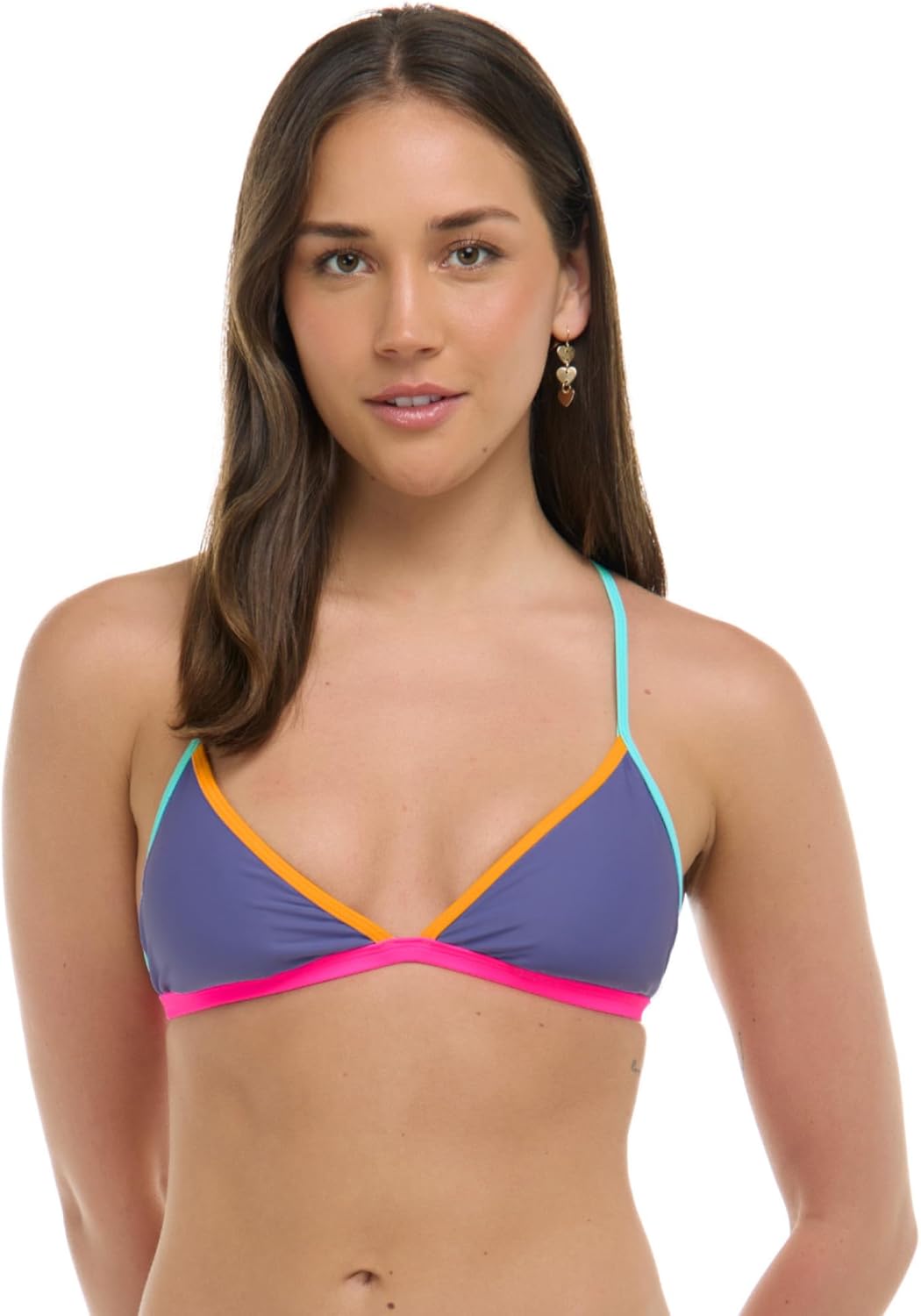 Body Glove Womens Evelyn Fixed Triangle Halter Bikini Top Swimsuit with 2-Way BackBikini Top