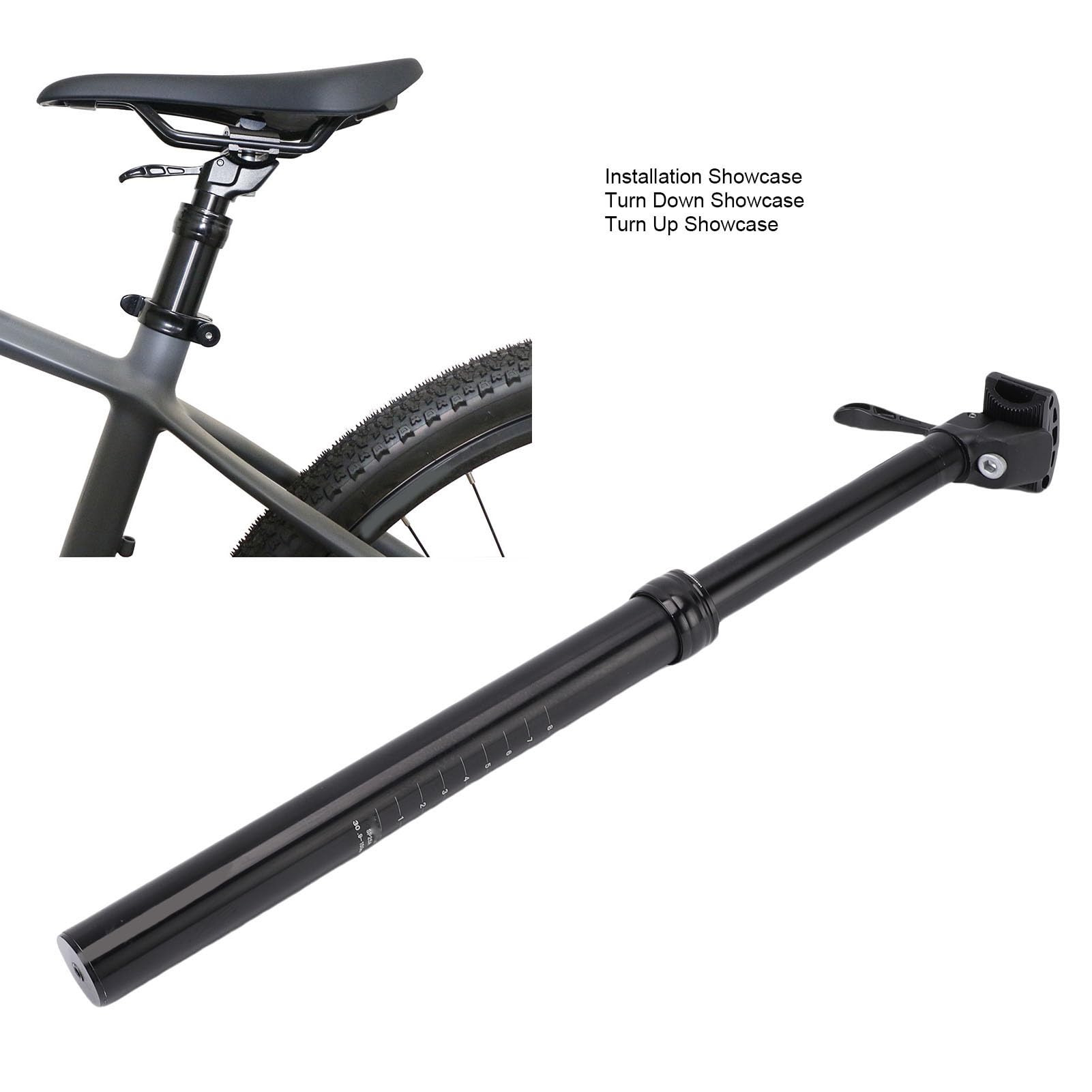 VGEBY Tige de Selle Suspendue pour Vélo, Tige de Selle de 30,9 Mm en Alliage D'aluminium avec Absorption des Chocs et Débattement de 150 Mm