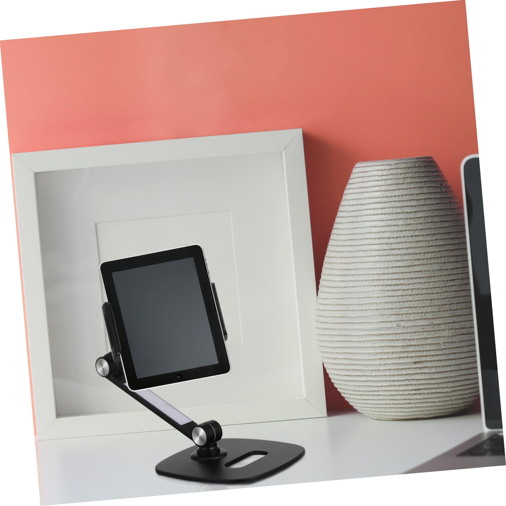 SHINEOFI Supporto Tablet e Smartphone Nero in Alluminio Pieghevole