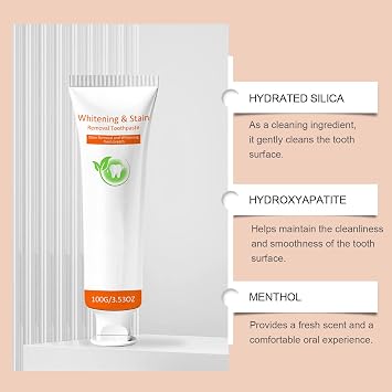 Whitening Toothpaste, Hydroxyapatite Toothpaste, Brighten Teeth, Fluoride-Free for Sensitive Teeth, Support Gum Health with Long-Lasting Mint Freshness, Natural Ingredients (1)