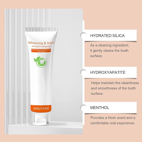 Whitening Toothpaste, Hydroxyapatite Toothpaste, Brighten Teeth, Fluoride-Free for Sensitive Teeth, Support Gum Health with Long-Lasting Mint Freshness, Natural Ingredients (1)