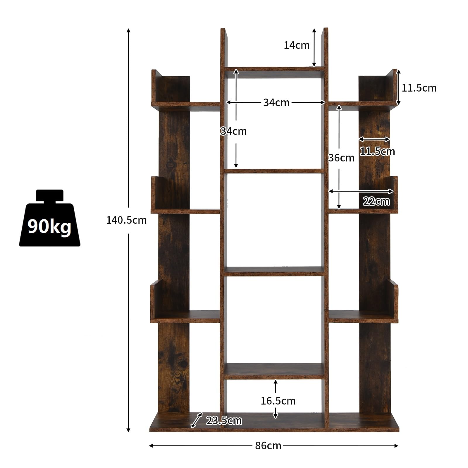 Scaffale Libri GIANTEX Con Cubi Aperti - 2/3/4/6 Moduli, Bianco, Con Antiribaltamento - Foto 7