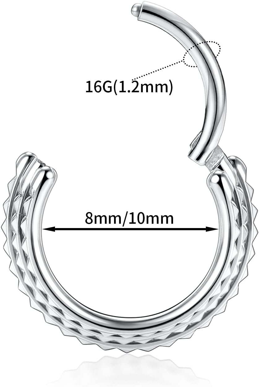 FUNLMO 18G 16G セプタム デイス ジュエリー トリプルスタック