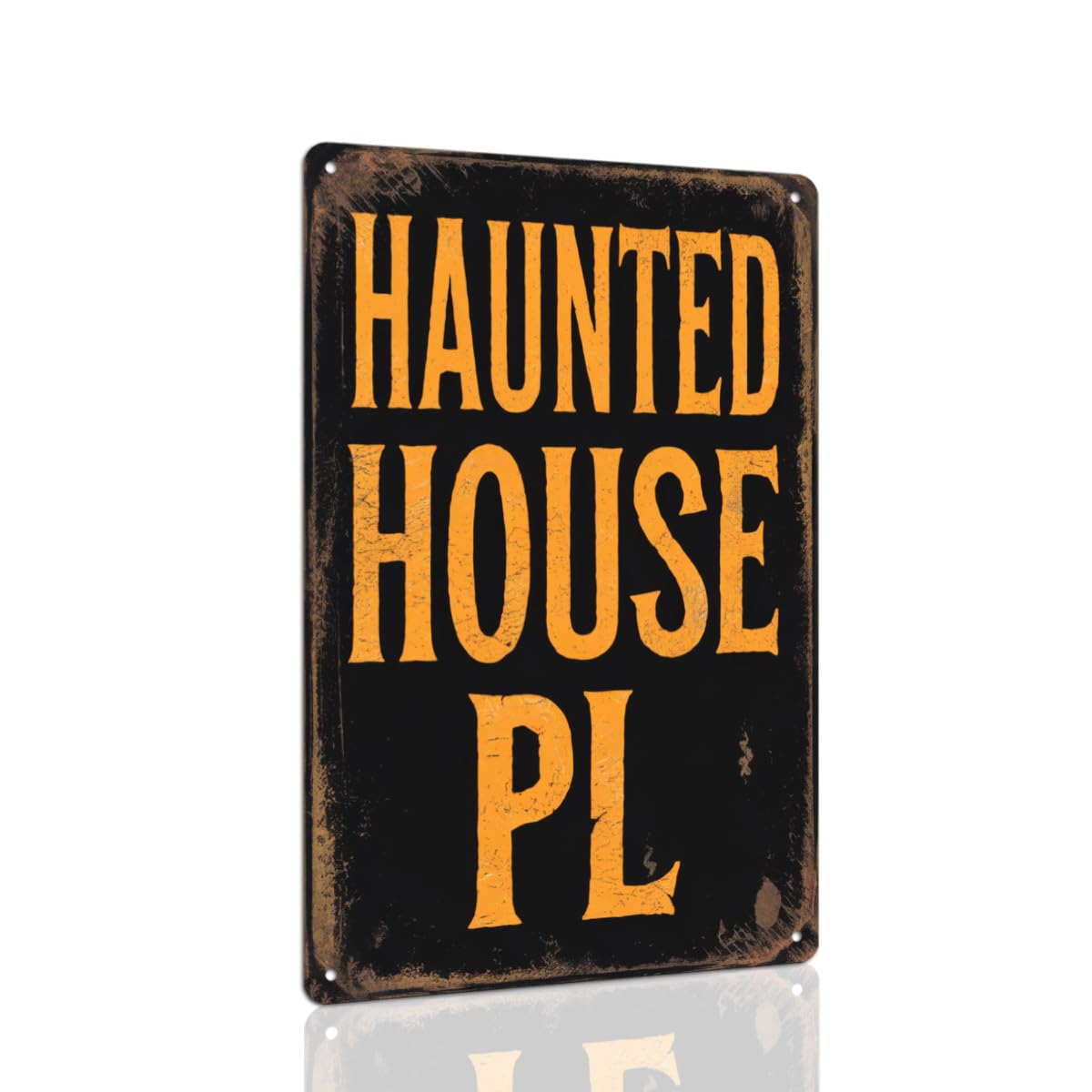 peiyeety Haunted House Pl Metal Tin Sign Halloween Wall Decor For Farmhouse, Living Room, Entryway, And Halloween Parties Rustic Vintage Style Decorative Signs & Plaques 8x12 Inch
