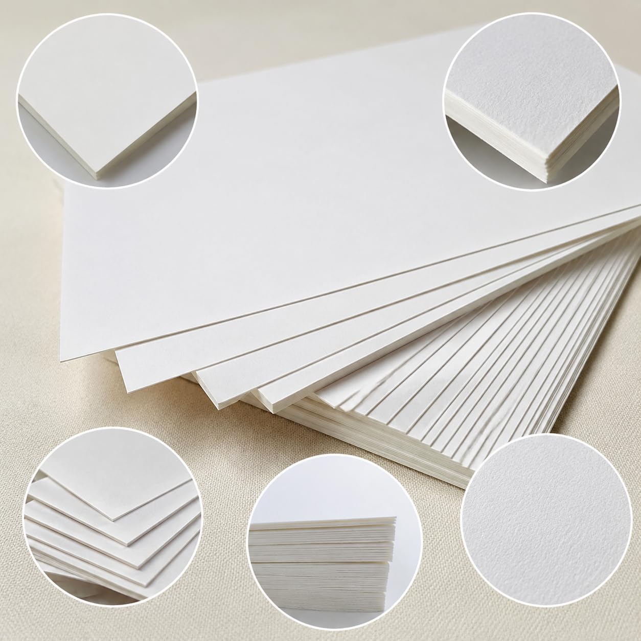 Qianly Cartoncino Bianco Cartoncino Carta Spessa Superficie Regolare per Stampa E Disegno Senza Sbavature Adatto a Biglietti da Visita Inviti Bricolage, Cartoncino bianco A4 300g