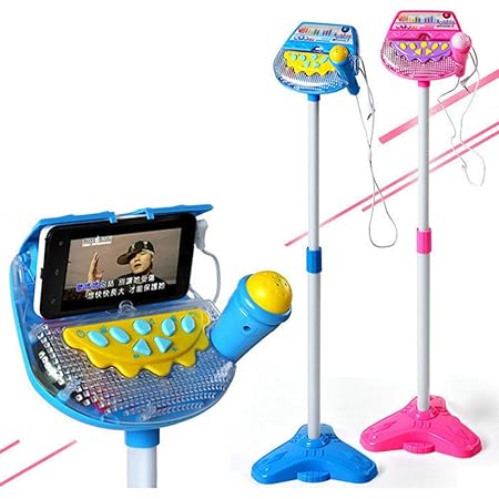 Amazon Achicoo スタンドマイク キッド マイク キッズ ミュージカル 玩具カラオケマシン クリスマスギフト Mp3 点滅 ディスコ ライト ファニー カラオケ おもちゃ