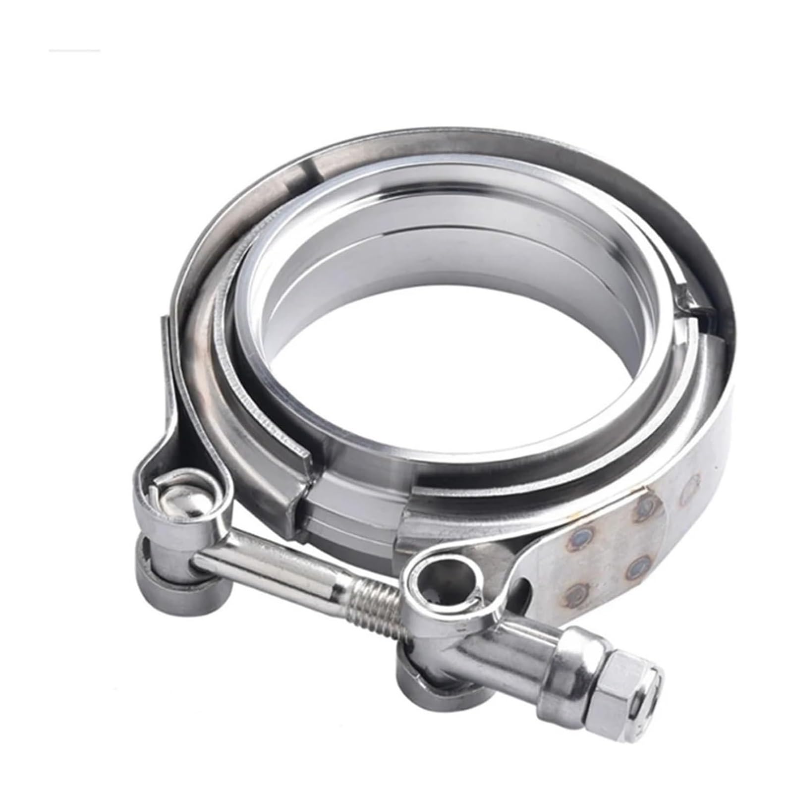 Fascette per tubi flessibili, Kit Flangia A Sgancio Rapido for Scarico Con Morsetto A Fascia V In Acciaio Inossidabile 304 Argento 3-4 Pollici