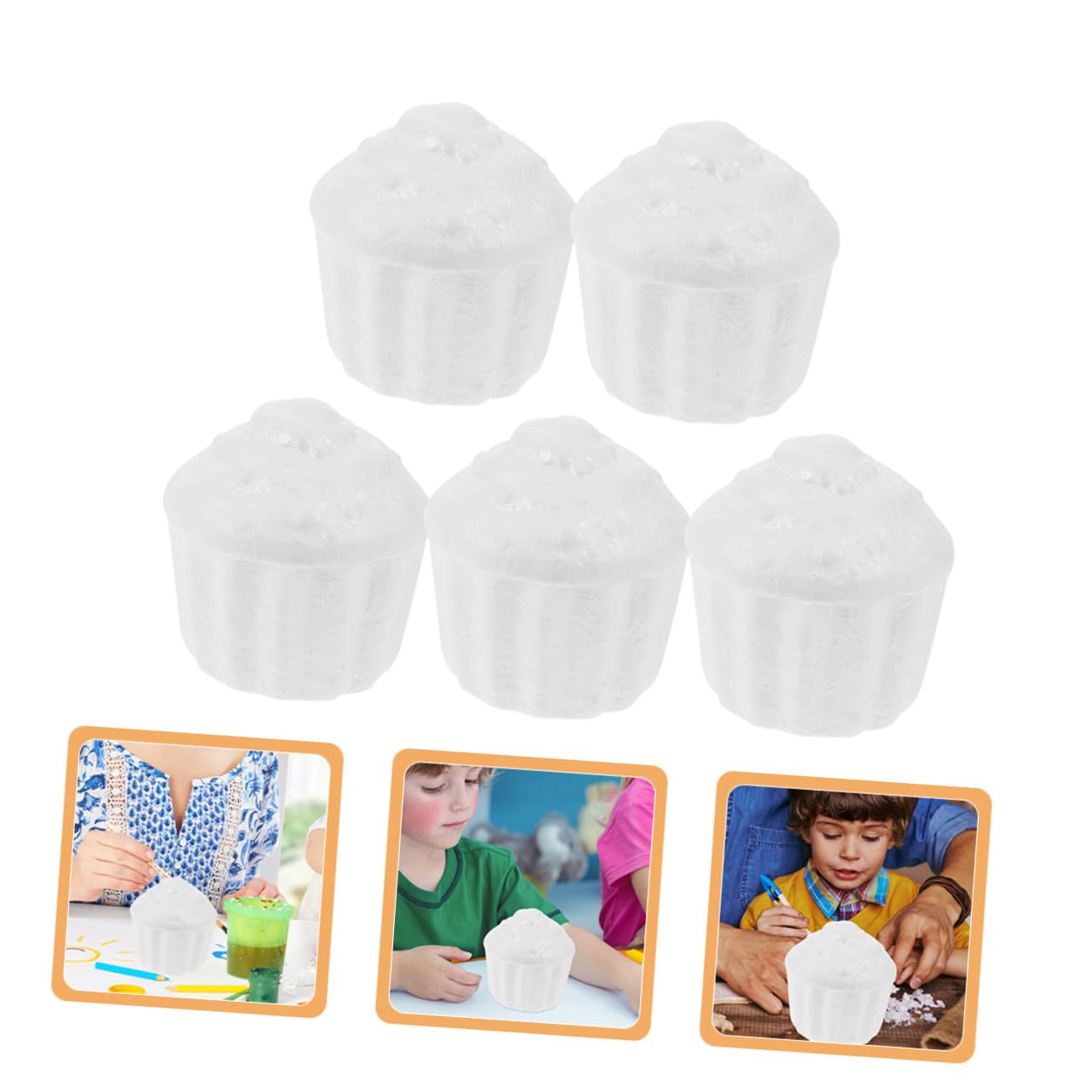 Hemobllo Modèles de Gâteau en Mousse Blancs pour Décoration Créative 5 Pièces Accessoires pour Travaux Manuels et Pâtisserie DIY la Main