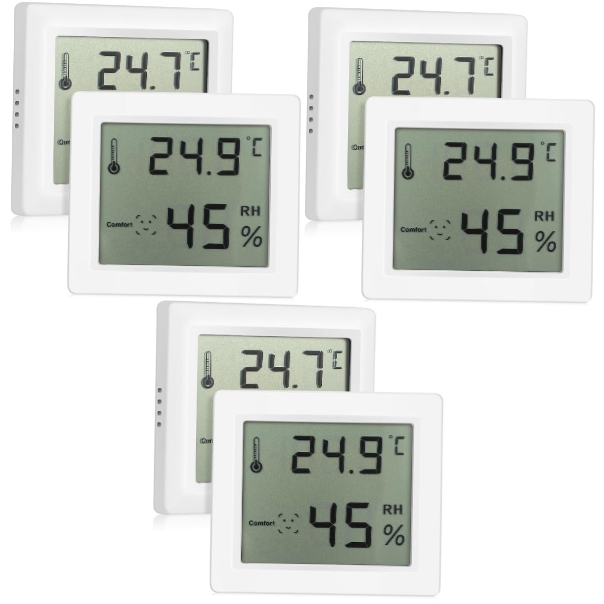 VICASKY 6pcs Digital Hygrometer Thermometer for Indoor Use Accurate Humidity Measurement and Monitoring Compact Design for and Work