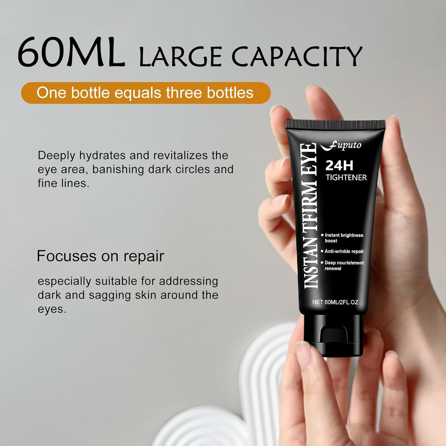 Retinol Eye Cream – 60ML Brightening, Anti-Aging & Firming Under Eye Cream for Dark Circles, Eye Bags, Puffiness & Fine Lines, Deep Hydration for All Skin Types (1 Pack) - Image 5