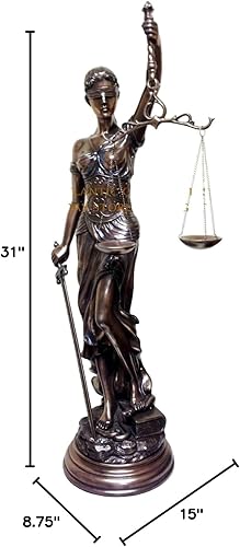 Miniatura 5 de Atlantic Collectibles - Figura decorativa griega de Dike La Justica Dike de 31 pulgadas de alto