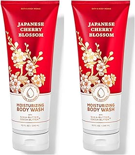 Bath and Body Works Moisturizing Body Wash with Shea Butter and Cocoa Butter 10 FL Oz / 296 ML - 2 Pack (Japanese Cherry B...