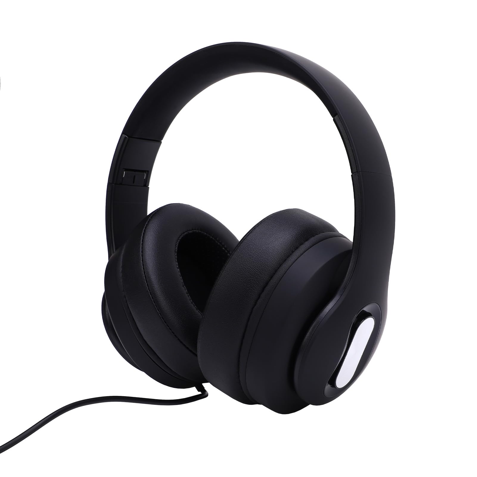 Tissting Cuffie Over Ear Pieghevoli Nero - Cuffie Professionali Studio Registrazione Musica, Schiuma Memoria Isolamento Rumore, Fascia Regolabile, Jack 3.5mm per Computer Telefono (Style 2)