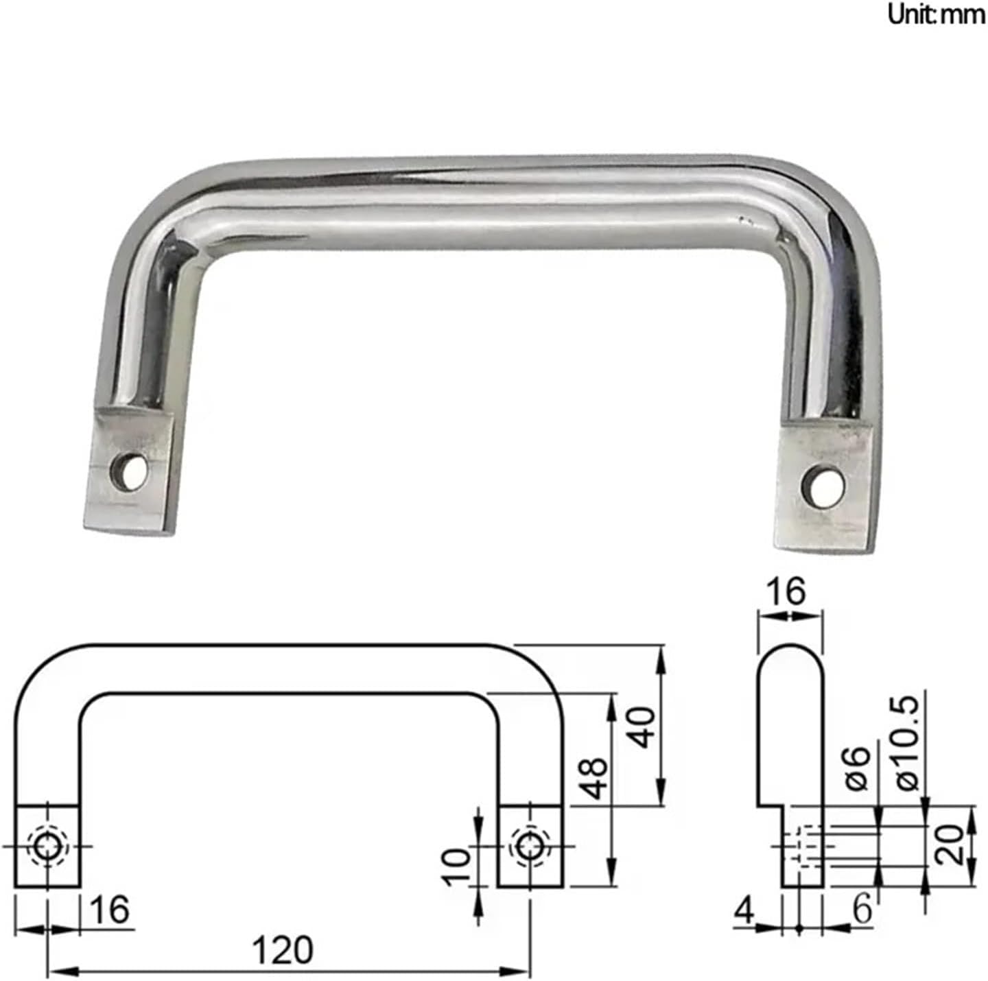 Stainless Steel Solid Pull Handle Industrial Hardware Cabinet Door Pull Handle for Storage Box Heavy Handle 1Pcs