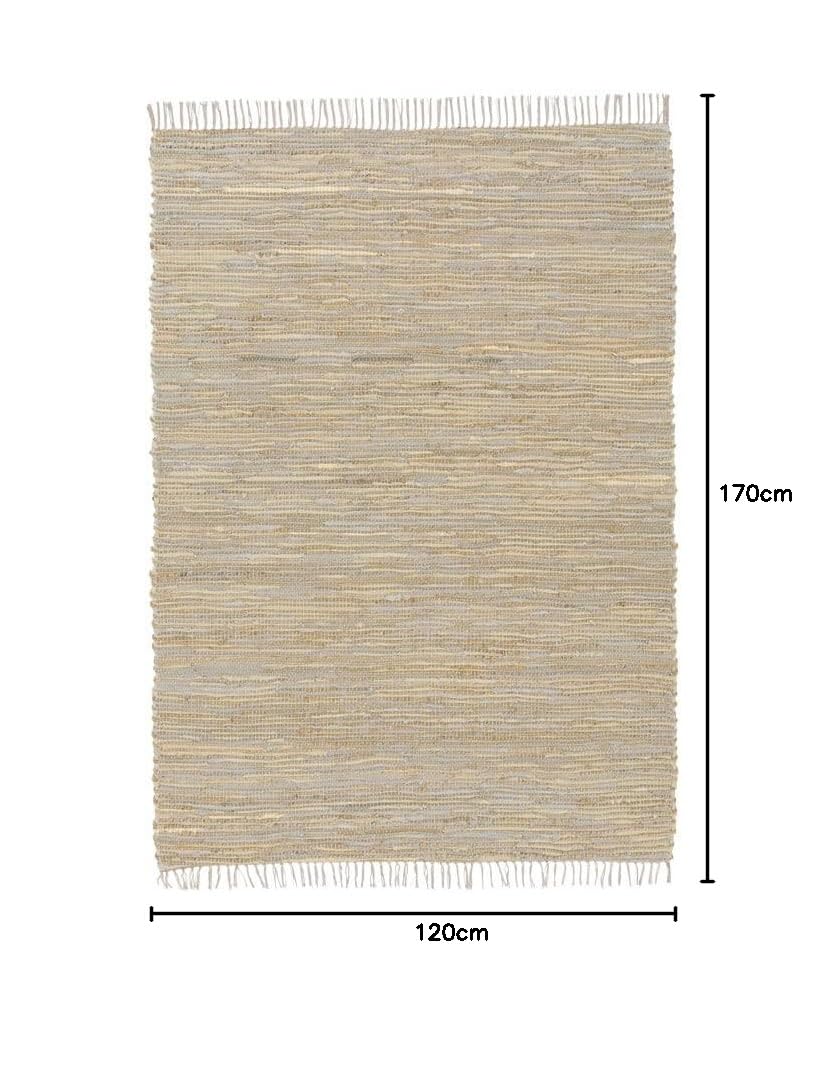 Decoweb Tapis en matière recyclée - Japandi - Couleurs Nudes - 120 x 170 cm