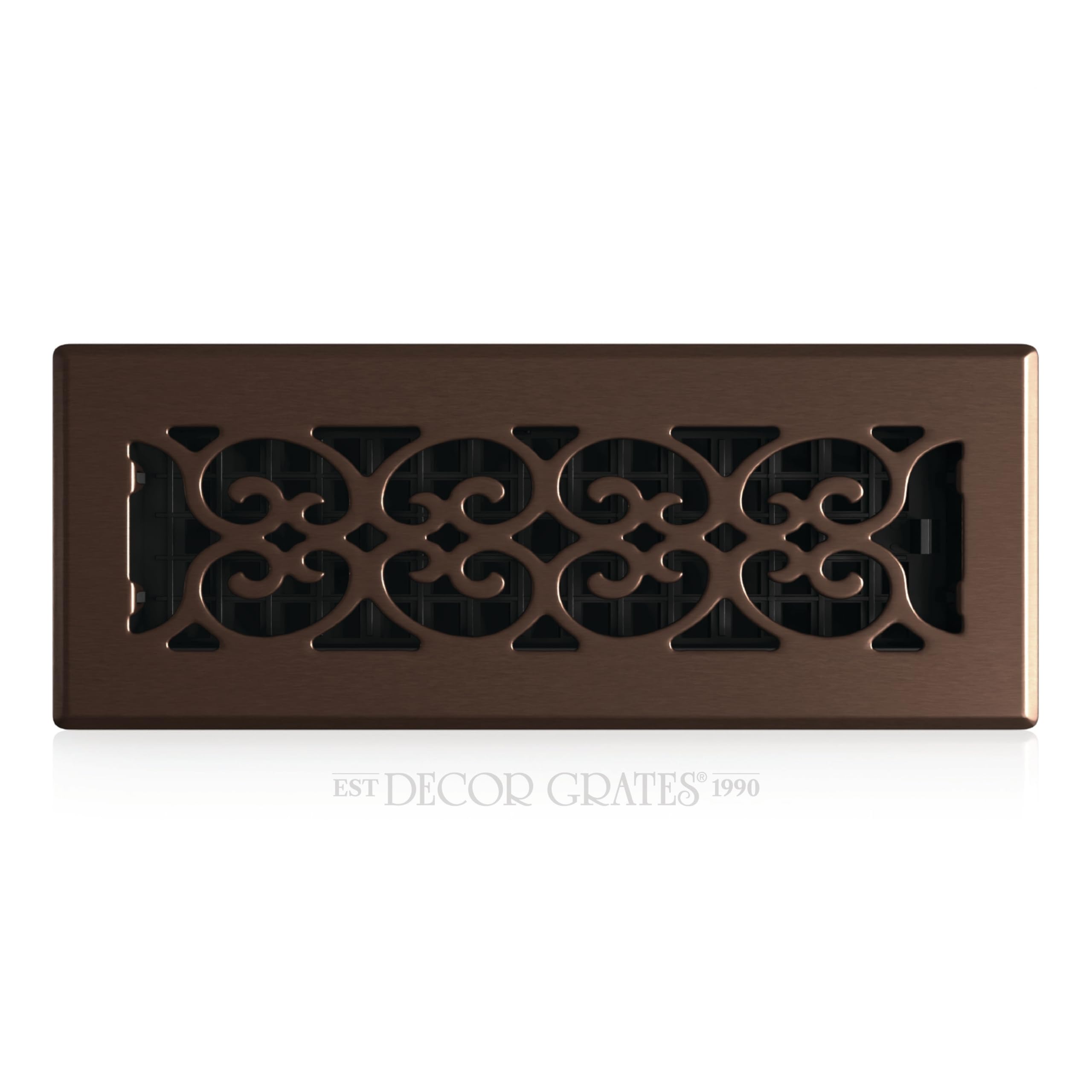 Decor Grates Rubbed Bronze Finish Sph310-Rb Scroll 3X10 Floor Register,