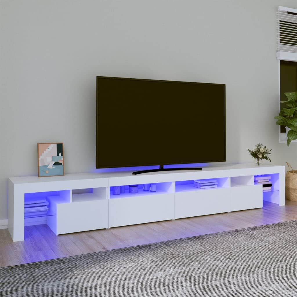 Mueble de TV con Luces LED Blanco 260x36,5x40 cm