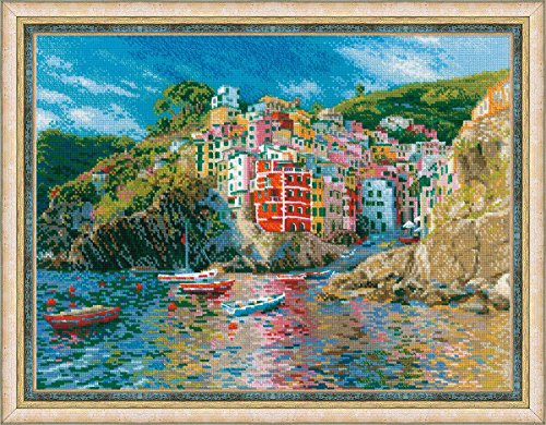 Image of RIOLIS - Liguria 1747, Cross Stitch Kits 15,75 inch x 11,81 inch, Cross Stitch Kits for Beginners & Advanced, Crossstitching Kit Adult, Embroidery Counted Stitching Kit
