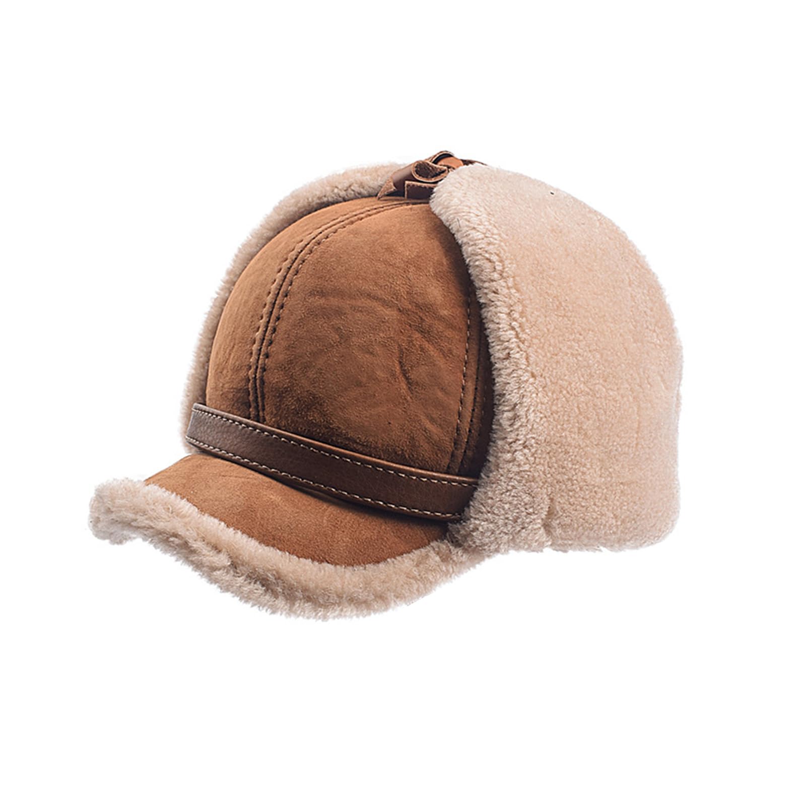 Gorro con solapa para las orejas, para deportes al aire libre, gorras, calavera, resistente al viento, senderismo, esquí, gorras, gorras, gorras, lana de oveja gruesa