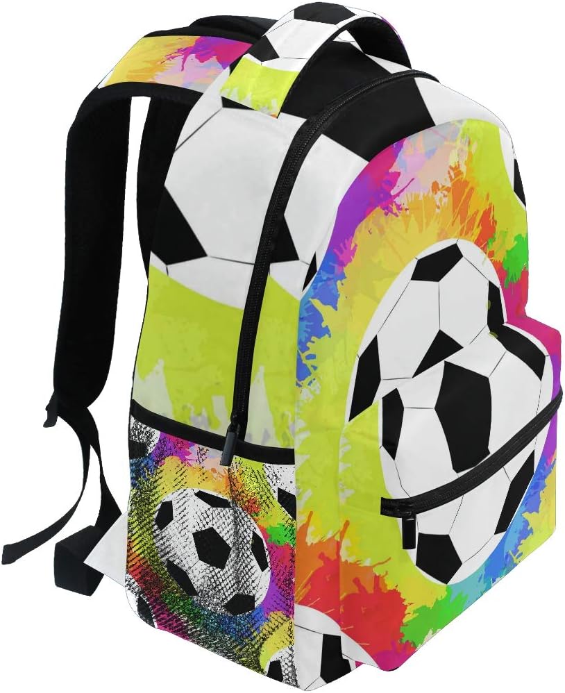 AUUXVA Rainbow Sport Soccer Ball Backpack Travel School Shoulder Bag for Kids Boys Girls Women Men