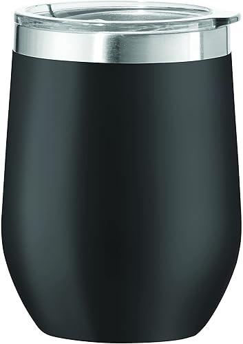 Oggi Cheers 8145.3 - Vaso de vino con aislamiento, 12 onzas, color negro