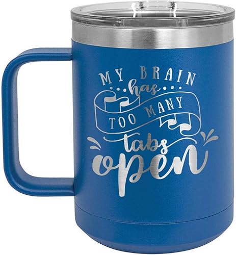 Miniatura 9 de MY BRAIN HAS TOO MANY TABS OPEN Rosa claro Taza de café de 15 oz con tapa deslizante  Taza de café de viaje aislada  Ideas de regalos de cumpleaños