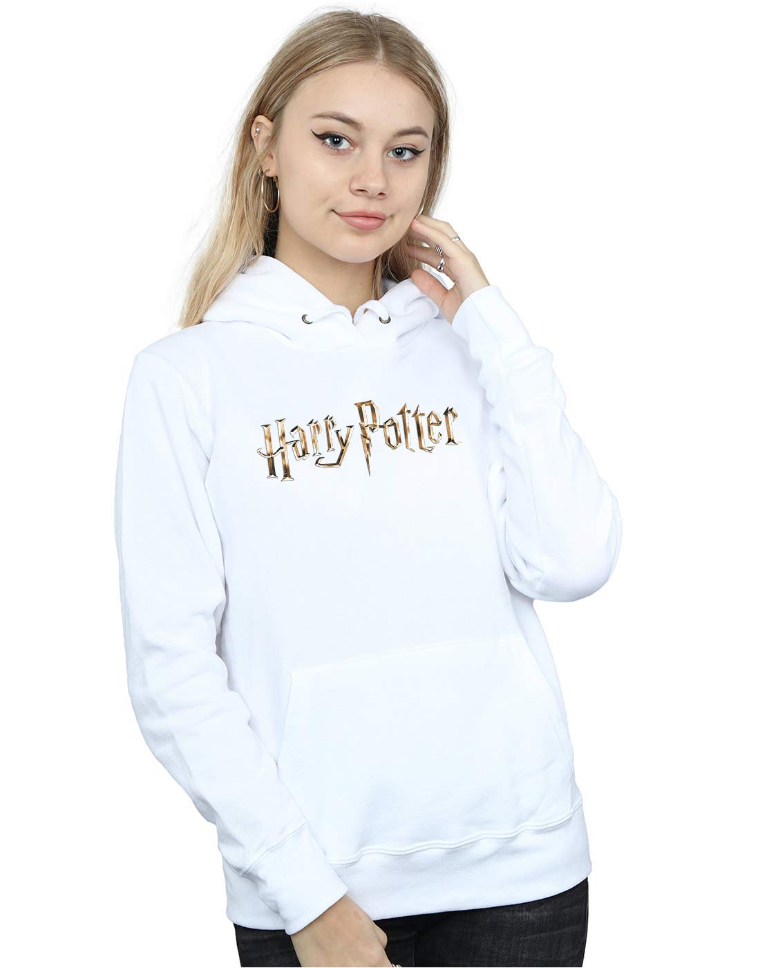Harry Potter Women's Full Colour Logo Hoodie White Medium