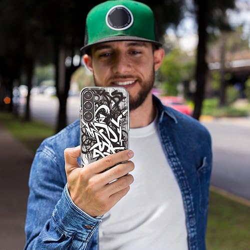 Miniatura 5 de MUNDAZE - Case for Samsung Galaxy A13 Slim Hybrid Shockproof Hard Shell Soft TPU Heavy Duty Protective Phone Cover - Black White Urban Graffiti