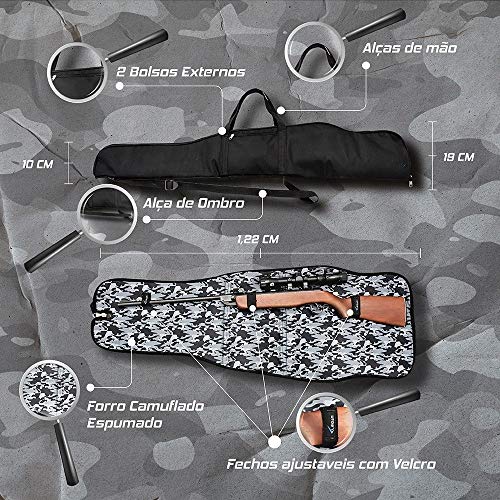 Case Capa Camuflado Espumado Espingarda Carabina Com Luneta