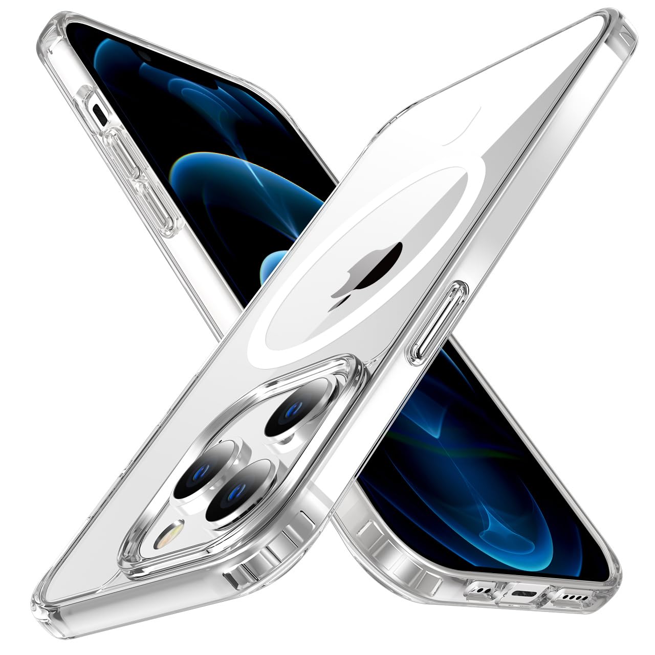 tigratigro Cover Magnetica per iPhone 12 Pro Max, Compatibile con MagSafe Ricarica Wireless, Anti Ingiallimento, Antiurto di Grado Militare, Custodia magnetica, Retro Antigraffio Trasparente